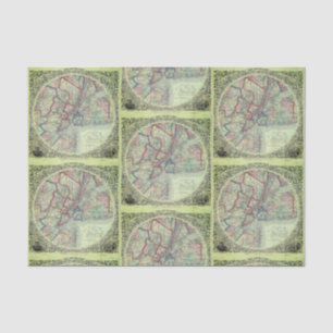 Vintage Karte des Gebiets New York City Decoupage Seidenpapier