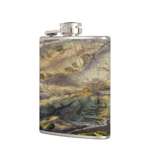 Vintage Karte des Gettysburg-Schlachtfeldes (1863) Flachmann