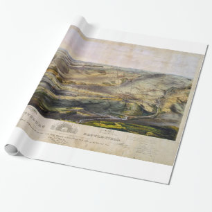 Vintage Karte des Gettysburg-Schlachtfeldes (1863) Geschenkpapier