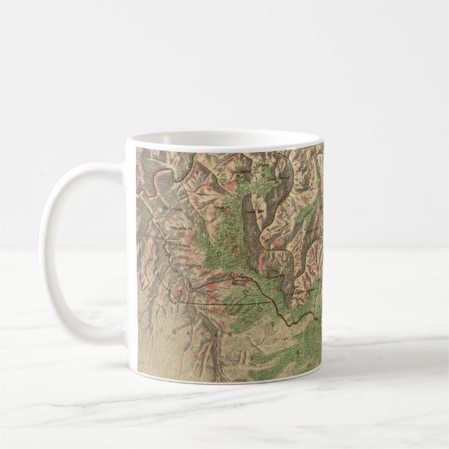 Vintage Karte des Grand Canyon (1926) Tasse (Links)