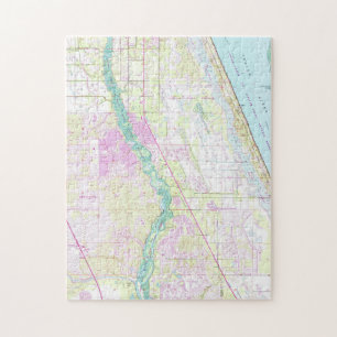 Vintage Karte des Hafens St-Lucie Florida (1948) Puzzle