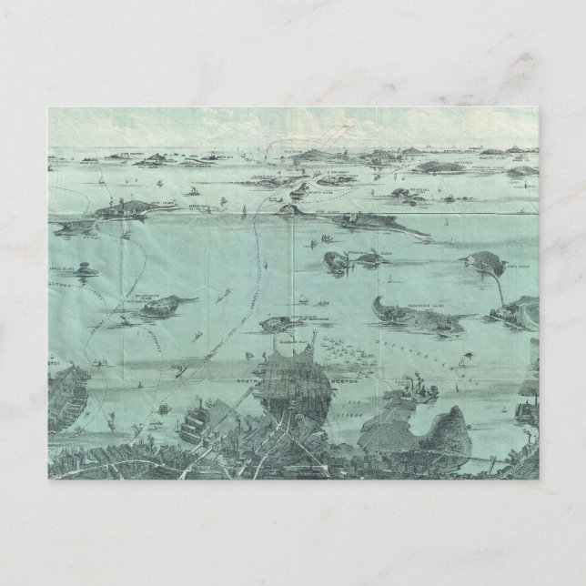 Vintage Karte des Hafens von Boston (1897) (Vorderseite)