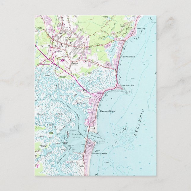 Vintage Karte des Hampton Beach NH (1957) (Vorderseite)