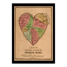 Vintage Karte des Herzens einer Frau