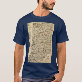 Vintage Karte des Indiana-Schienensystems 1896 Ov T-Shirt