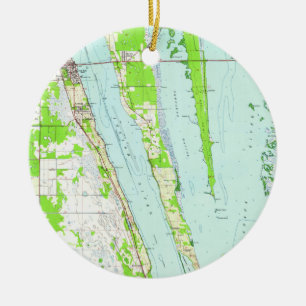 Vintage Karte des Kakaos Florida (1949) Keramikornament