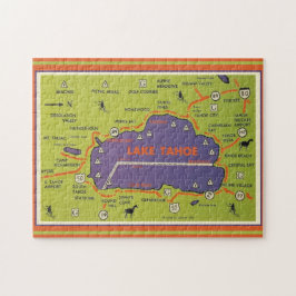 Vintage-Karte des Lake Tahoe Puzzle