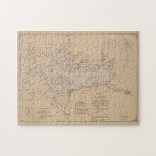 Vintage Karte des Lake Winnipesaukee (1907) Puzzle
