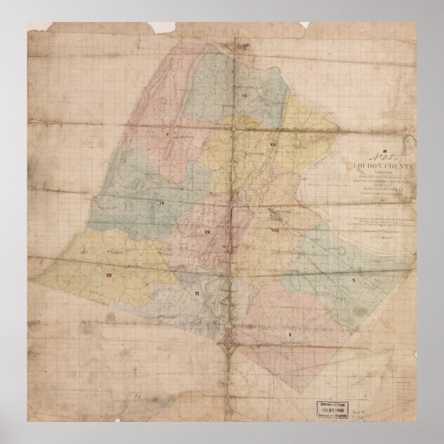 Vintage Karte des Loudoun-Landkreises Virginia (18 Poster (Vorne)