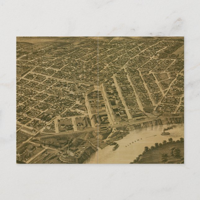 Vintage Karte des Montgomery Alabama (1887) (Vorderseite)