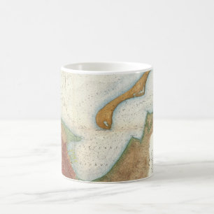 Vintage Karte des Nantucket-Hafens Tasse
