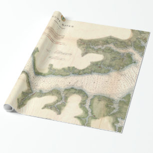 Vintage Karte des Neuse Flusses (1874) Geschenkpapier