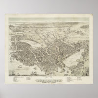 Vintage Karte des NH Portsmouth (1877)