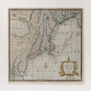 Vintage-Karte des nordöstlichen US-Gebiets Puzzle