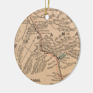 Vintage Karte des Panamakanals (1885) Keramikornament