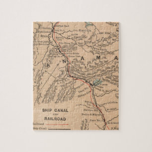 Vintage Karte des Panamakanals (1885) Puzzle