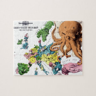 Vintage Karte des politischen Cartoon Europas (187 Puzzle