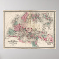 Vintage Karte des Römischen Reiches (1870)