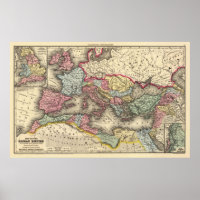Vintage Karte des Römischen Reiches (1873)
