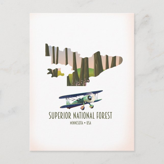 Vintage Karte des überragenden Nationalwaldes Minn (Vorderseite)