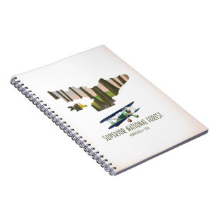 Vintage Karte des überragenden Nationalwaldes Minn Notizblock