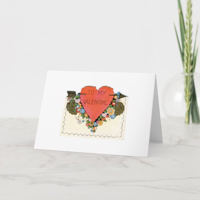Vintage Karte des Valentines Tages (Vorderseite)
