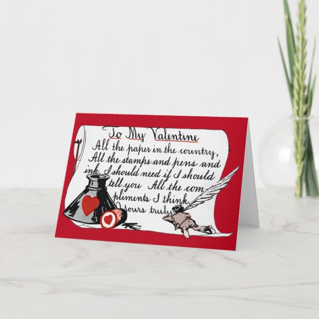 VINTAGE KARTE DES VALENTINES TAGES (Vorderseite)