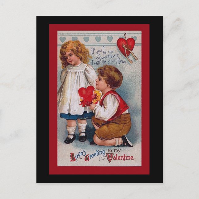 Vintage Karte des Valentines Tages (Vorderseite)
