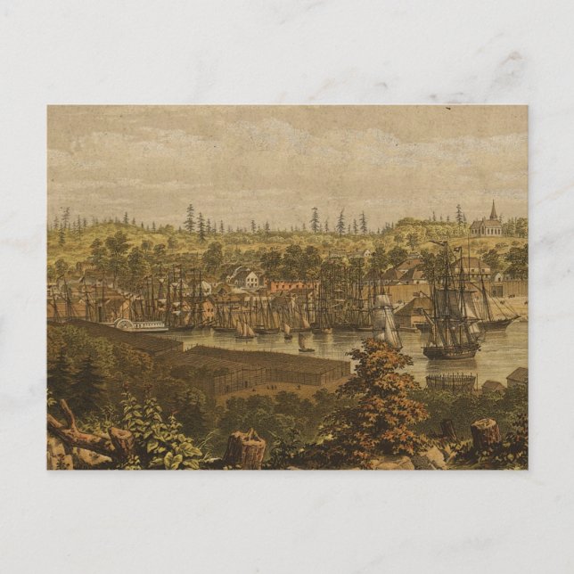 Vintage Karte des Victoria Vancouver (1860) (Vorderseite)