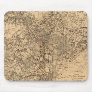 Vintage Karte des Washington DC-Bereichs (1865) Mousepad