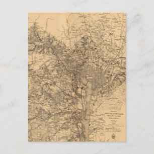 Vintage Karte des Washington DC Gebiets (1865)
