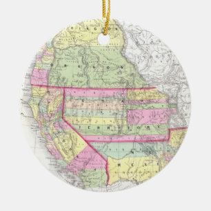 Vintage Karte des Westerns Vereinigte Staaten Keramik Ornament