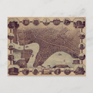 Vintage Karte des Winnipeg Canada (1884)