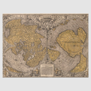 Vintage Karte des World Tissue Paper Seidenpapier