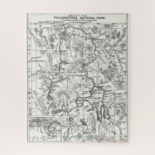 Vintage Karte des Yellowstone-Nationalparks Puzzle