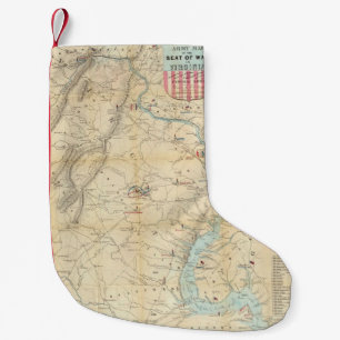 Vintage Karte des Zivilen Nordens Virginias (1862) Kleiner Weihnachtsstrumpf