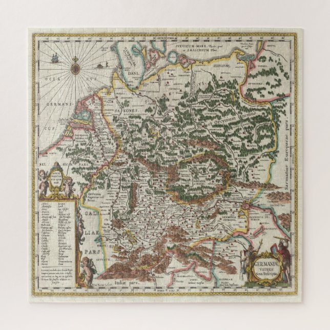 Vintage Karte Deutschlands Puzzle (Vertikal)