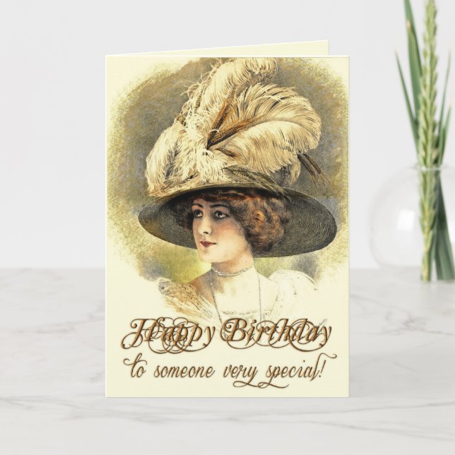 Vintage Karte Edwardian Damen-Geburtstag (Vorderseite)