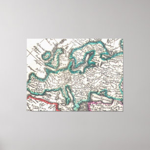 Vintage Karte Europas (1685) Leinwanddruck
