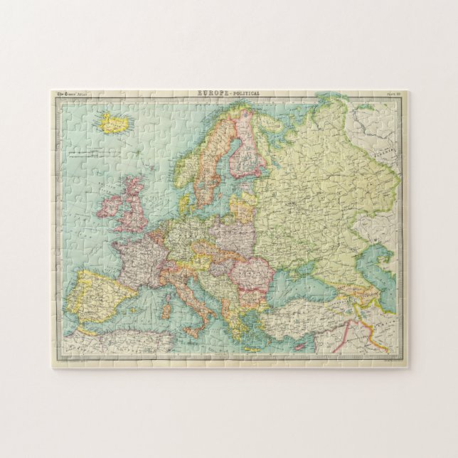 Vintage Karte Europas (1922) Puzzle (Horizontal)
