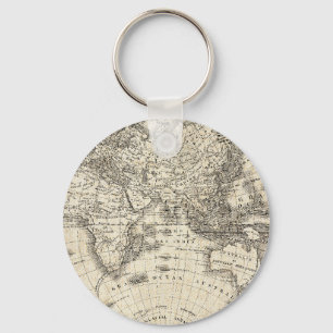 Vintage Karte Europas und Asiens Schlüsselanhänger