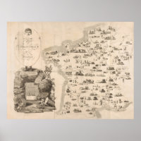 Vintage Karte Frankreichs (1809)