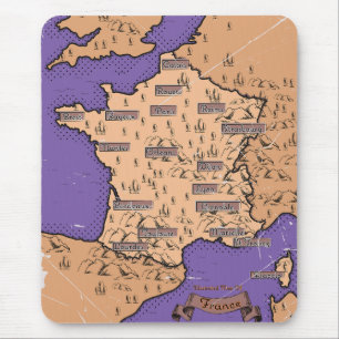 Vintage Karte Frankreichs Mousepad