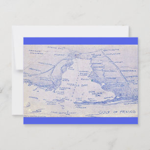 Vintage Karte für die mobile Bay