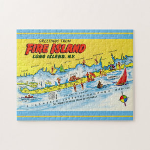 Vintage Karte für Feuerinseln Puzzle