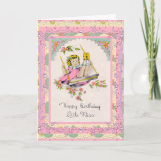 Vintage Karte glücklich Geburtstag bis Kleines Mäd
