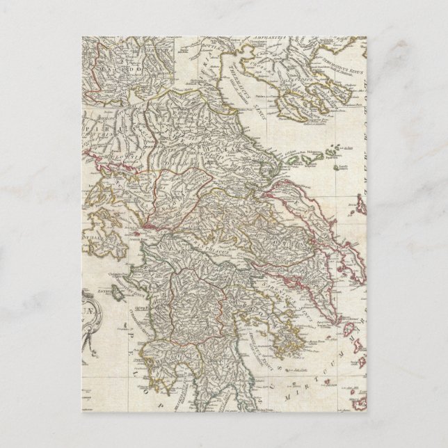 Vintage Karte Griechenlands (1794) (Vorderseite)
