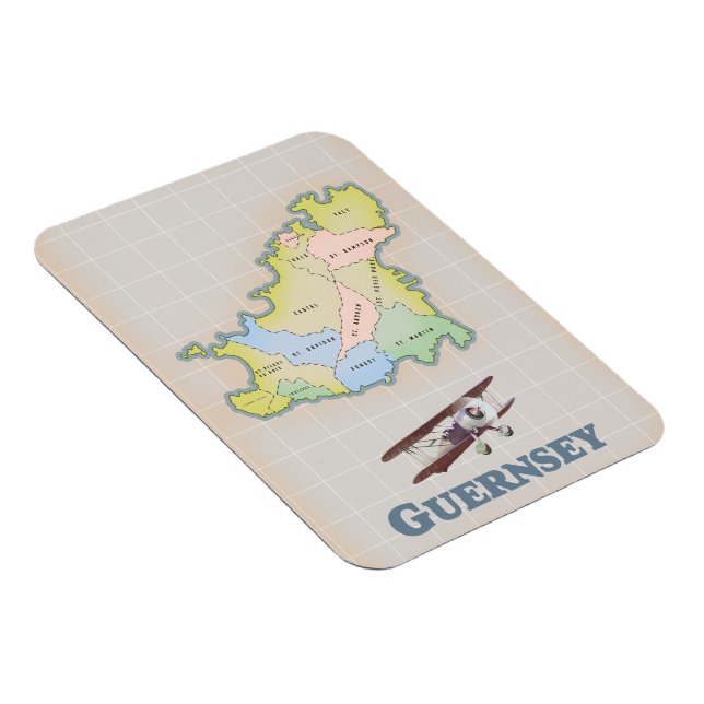 Vintage Karte Guernsey Magnet (Rechte Seite)