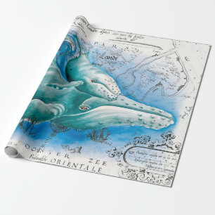 Vintage Karte Humpback Geschenkpapier