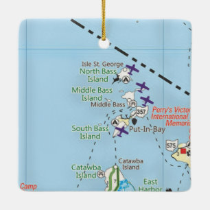 Vintage Karte in Bay Ohio Keramikornament